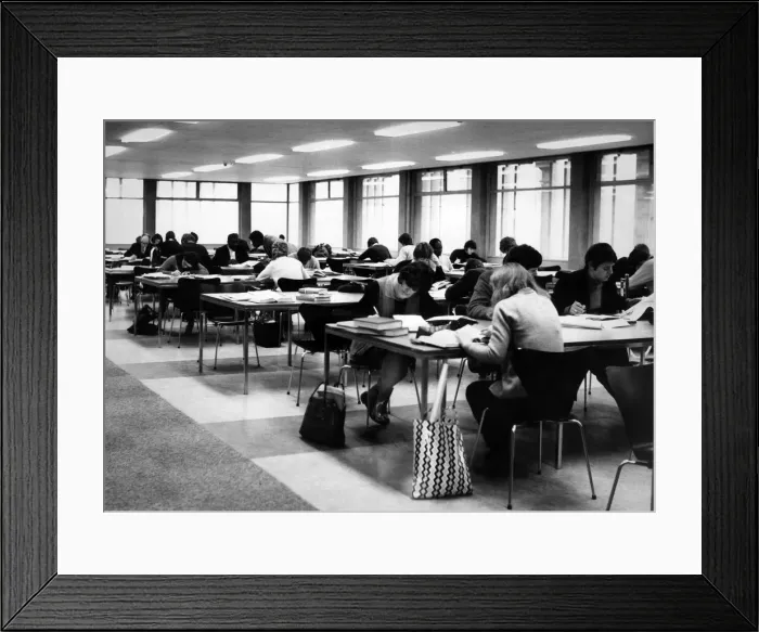 Framed Print : Interior view of reference rooms in the new central library. 14th March 1969 Framed Print : Interior view of reference rooms in the new central library. 14th March 1969