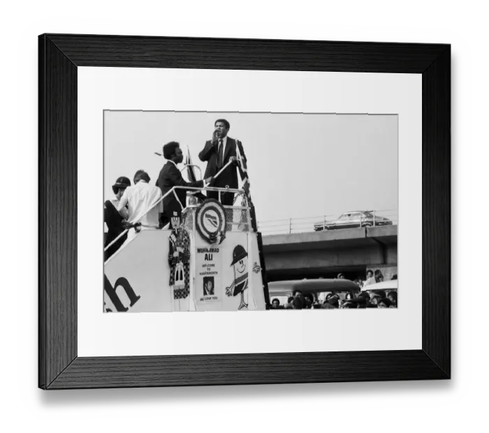 Framed Print : Muhammad Ali mobbed by 1, 000 fans as he opened the Hockley Sporting Centre named after Framed Print : Muhammad Ali mobbed by 1, 000 fans as he opened the Hockley Sporting Centre named after