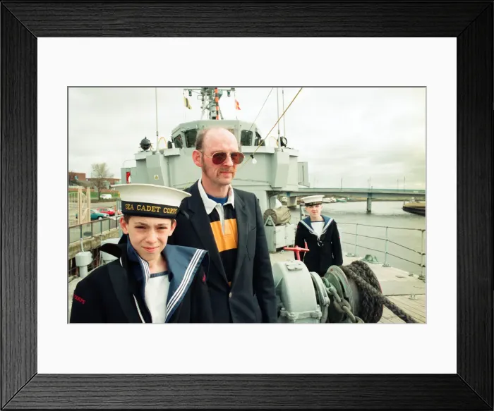 Framed Print : HMS Kellington, berthed at Stockton Quayside is now open to the public