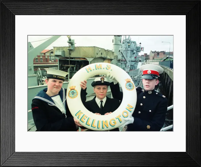 Framed Print : HMS Kellington, berthed at Stockton Quayside is now open to the public Framed Print : HMS Kellington, berthed at Stockton Quayside is now open to the public