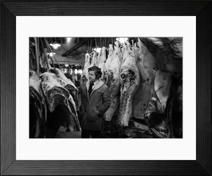 Framed Print : Three government representatives arrived at Londons Smithfield Meat Market just Framed Print : Three government representatives arrived at Londons Smithfield Meat Market just