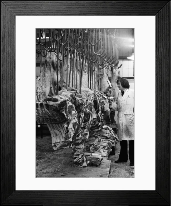 Framed Print : Beef in Smithfield Market. 9th July 1974 Framed Print : Beef in Smithfield Market. 9th July 1974