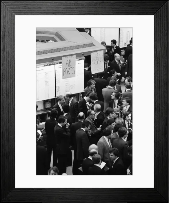 Framed Print : The Stock Exchange opened early today to enable stockbrokers to buy Framed Print : The Stock Exchange opened early today to enable stockbrokers to buy