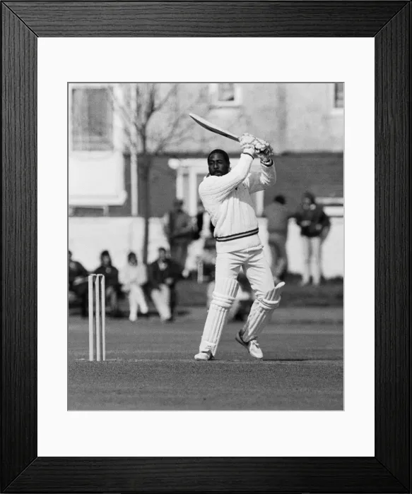 Framed Print : West Indies cricketer Richards in action at Riston County Cricket club where spent Framed Print : West Indies cricketer Richards in action at Riston County Cricket club where spent