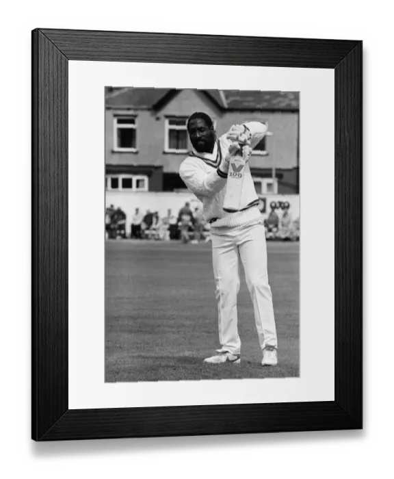 Framed Print : West Indies cricketer Richards at Riston County Cricket club where spent the 1987 season