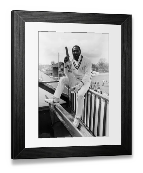 Framed Print : West Indies cricketer Richards at Riston County Cricket club where spent the 1987 season