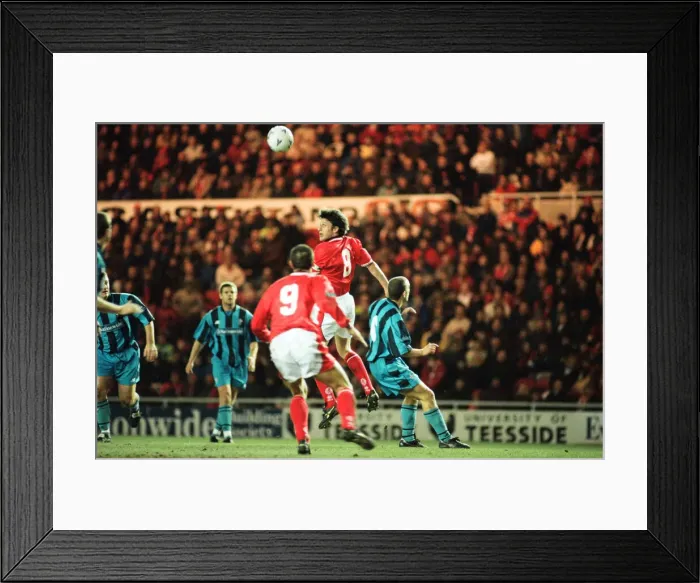 Framed Print : Divison One match, Middlesbrough 6 -0 Swindon Town held at the Riverside Stadium