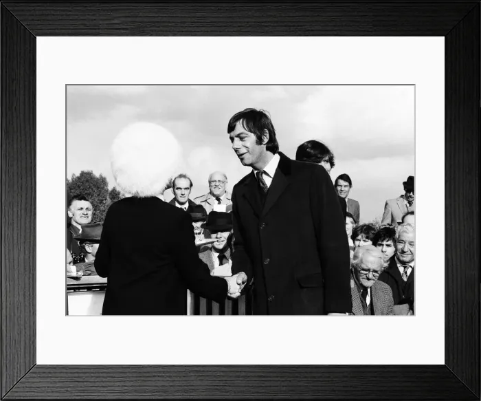 Framed Print : Henry Cecil, trainer of the winning horse Diesis, at the Dewhurst Stakes
