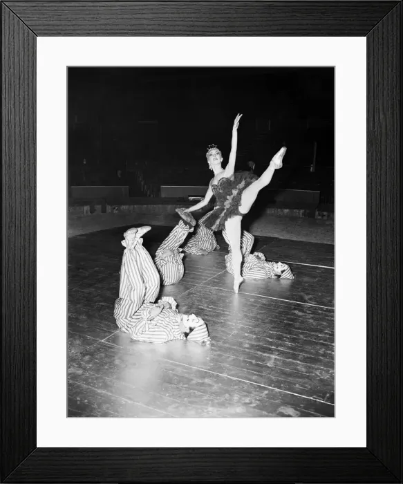 Framed Print : A ballet dancer during a circus rehearsal at Olympia, London, 14th December 1952 Framed Print : A ballet dancer during a circus rehearsal at Olympia, London, 14th December 1952