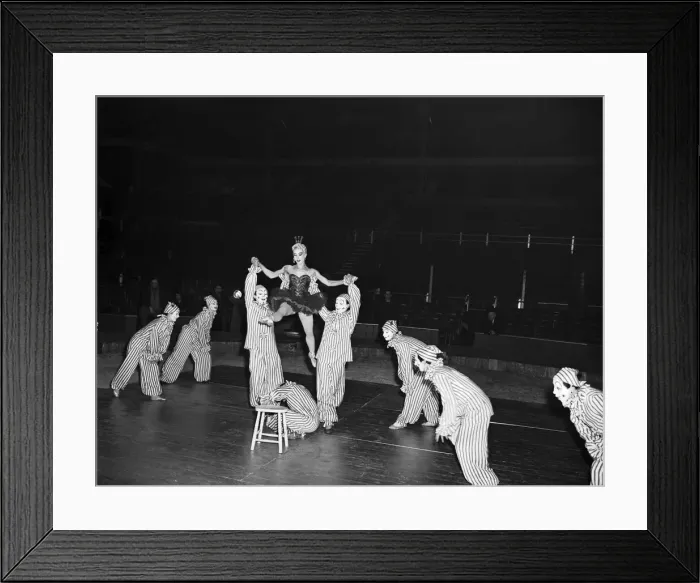 Framed Print : A ballet dancer during a circus rehearsal at Olympia, London, 14th December 1952 Framed Print : A ballet dancer during a circus rehearsal at Olympia, London, 14th December 1952