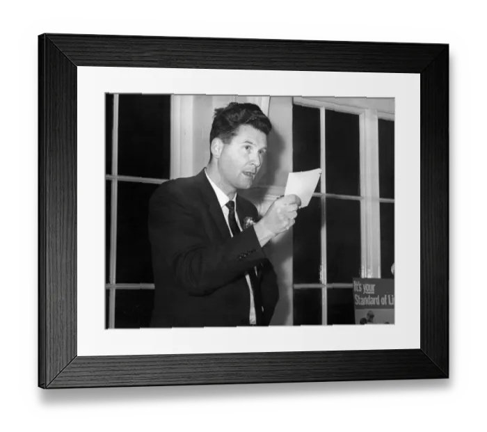 Framed Print : Peter Griffiths, Conservative Candidate for Smethwick, speaking at his meeting at Durban