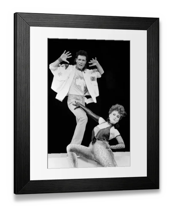 Framed Print : Cliff Richard and the cast of the musical Time Framed Print : Cliff Richard and the cast of the musical Time