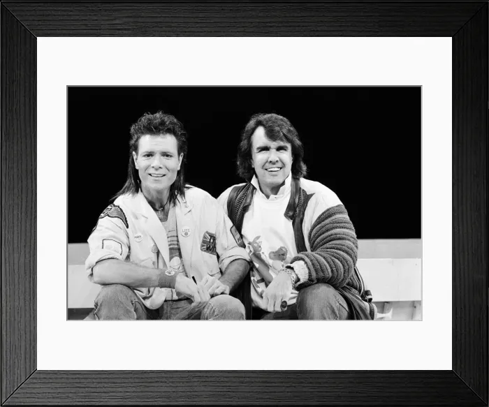 Framed Print : Cliff Richard and the cast of the musical Time Framed Print : Cliff Richard and the cast of the musical Time