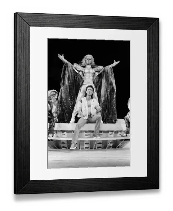 Framed Print : Cliff Richard and the cast of the musical Time