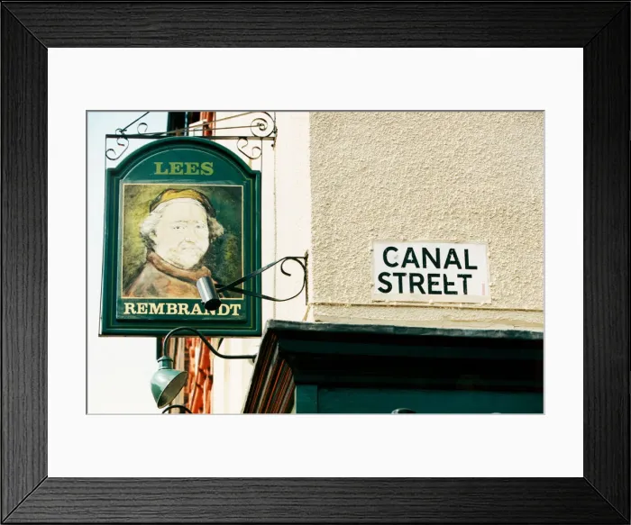 Framed Print : Canal Street, the centre of the Manchester Gay Village, is a street in Manchester city