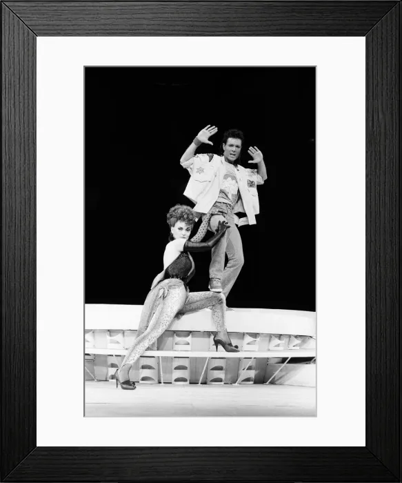 Framed Print : Cliff Richard and the cast of the musical Time Framed Print : Cliff Richard and the cast of the musical Time