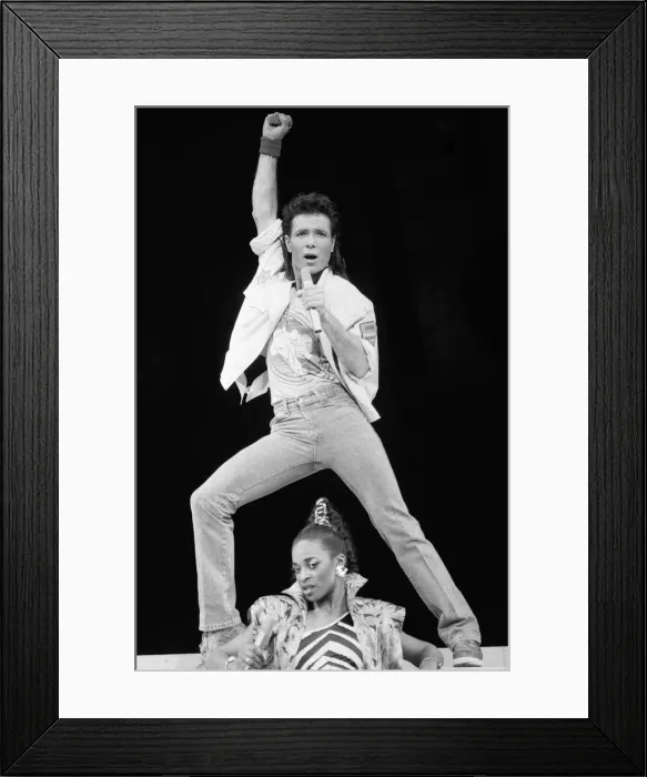 Framed Print : Cliff Richard and the cast of the musical Time