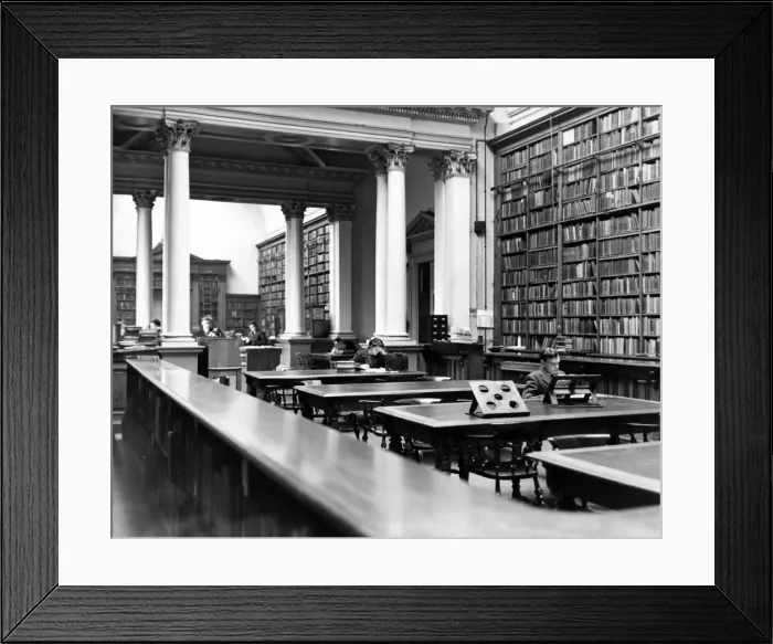 Framed Print : Reference library at Newcastle Central Library. April 1956