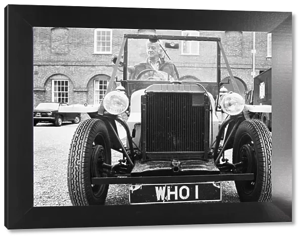 John Pertwee as Dr Who, seen with Bessie the Doctor