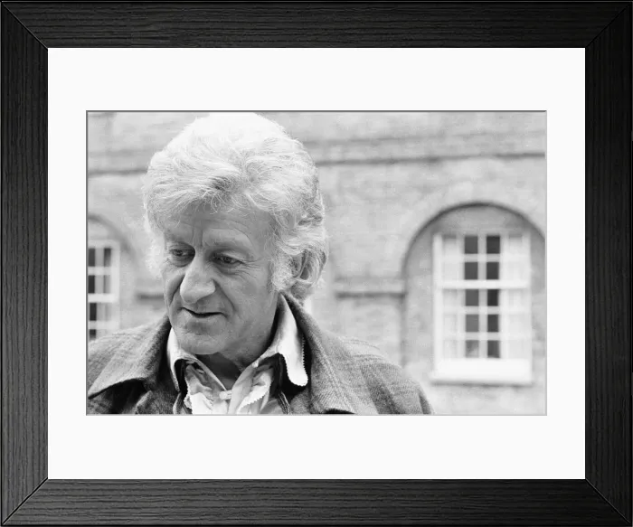 Framed Print : John Pertwee as Dr Who, seen here during filming The Time Monster Framed Print : John Pertwee as Dr Who, seen here during filming The Time Monster