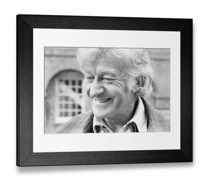Framed Print : John Pertwee as Dr Who, seen here during filming The Time Monster Framed Print : John Pertwee as Dr Who, seen here during filming The Time Monster