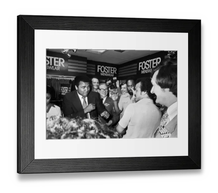 Framed Print : Muhammad Ali Visiting the Bull Ring Shopping Centre in Birmingham