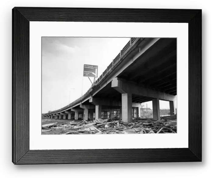 Framed Print : Tthe A19 road, Tees flyover. 10th November 1988 Framed Print : Tthe A19 road, Tees flyover. 10th November 1988