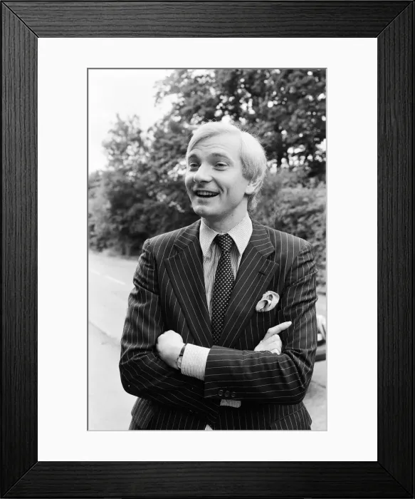 Framed Print : Harvey Proctor, 34 year old MP for Basildon, Essex, talking to reporters outside his home Framed Print : Harvey Proctor, 34 year old MP for Basildon, Essex, talking to reporters outside his home