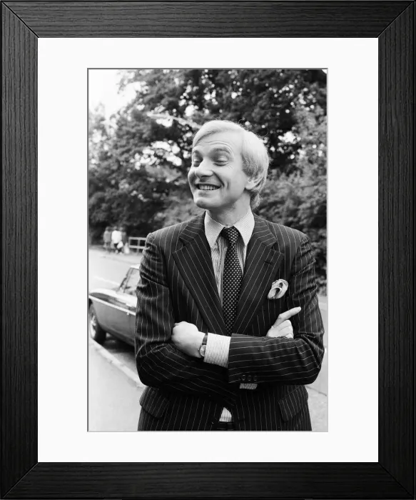 Framed Print : Harvey Proctor, 34 year old MP for Basildon, Essex, talking to reporters outside his home Framed Print : Harvey Proctor, 34 year old MP for Basildon, Essex, talking to reporters outside his home