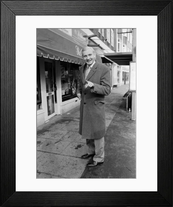 Framed Print : Harvey Proctor, MP for Billericay, Essex, pictured standing outside a newsagent Framed Print : Harvey Proctor, MP for Billericay, Essex, pictured standing outside a newsagent