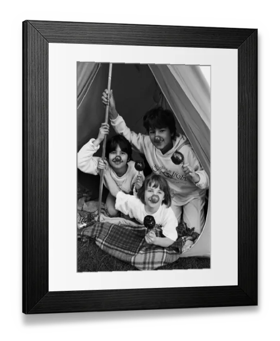 Framed Print : Red food was the order of the day for a group of Netherton children