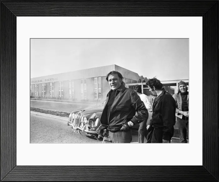 Framed Print : Richard Burton during location filming of The Villain