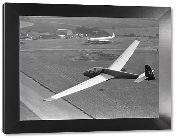 Glider over Lasham airfield October 1970