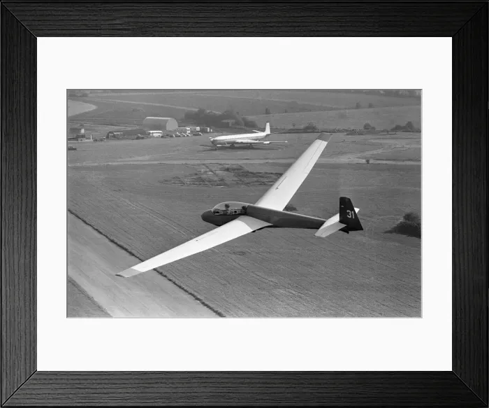 Framed Print : Glider over Lasham airfield October 1970 Framed Print : Glider over Lasham airfield October 1970