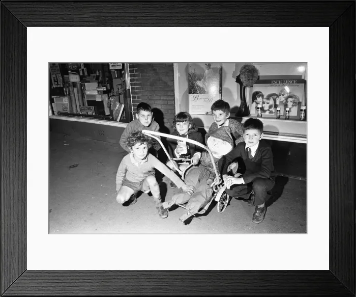 Framed Print : Penny for the guy. Children on the streets of Reading collecting money with