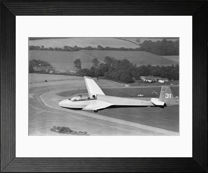 Framed Print : Glider over Lasham airfield October 1970 Framed Print : Glider over Lasham airfield October 1970