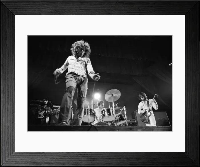 Framed Print : British rock group The Who performing on stage during a concert at the University of Framed Print : British rock group The Who performing on stage during a concert at the University of