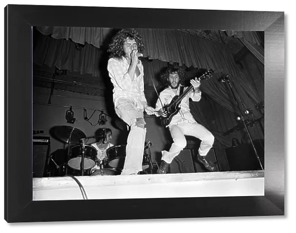 British rock group The Who performing on stage during a concert at the University of