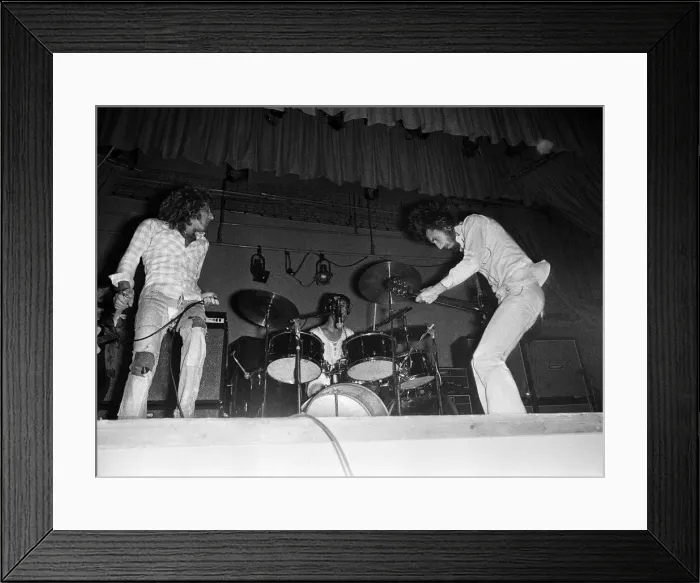 Framed Print : British rock group The Who performing on stage during a concert at the University of Framed Print : British rock group The Who performing on stage during a concert at the University of