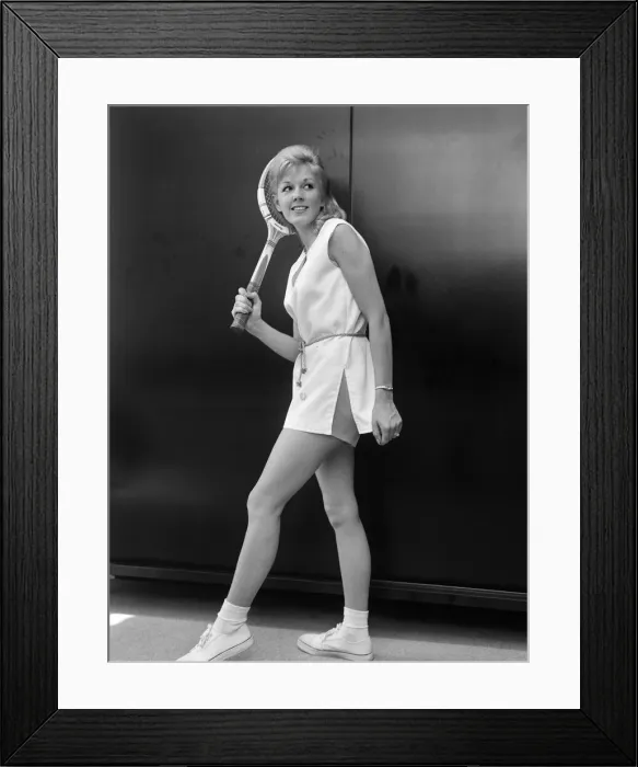 Framed Print : Fashions for Wimbledon Photoshoot. Models displaying a selection of Fred Perry Framed Print : Fashions for Wimbledon Photoshoot. Models displaying a selection of Fred Perry