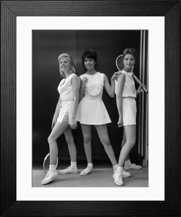 Framed Print : Fashions for Wimbledon Photoshoot. Models displaying a selection of Fred Perry Framed Print : Fashions for Wimbledon Photoshoot. Models displaying a selection of Fred Perry