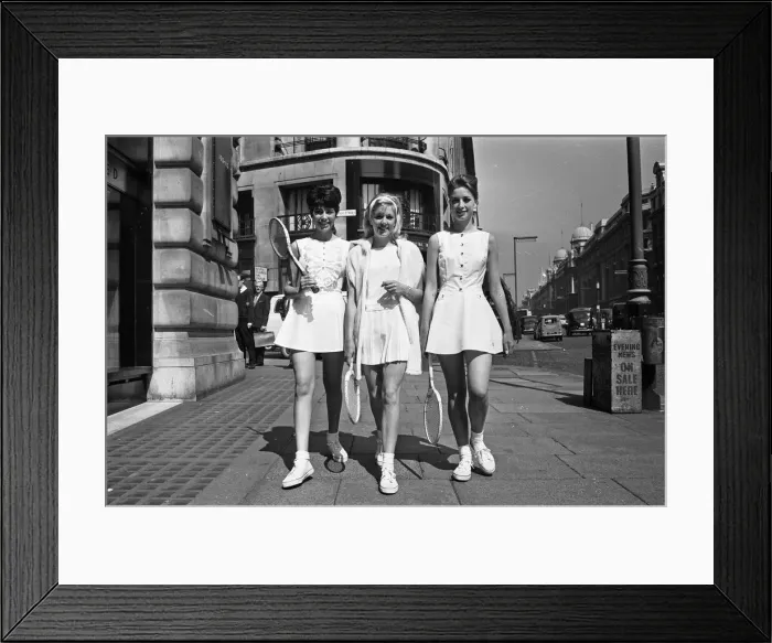 Framed Print : Women modelling Fred Perry garments in Londons West End. 12th June 1963 Framed Print : Women modelling Fred Perry garments in Londons West End. 12th June 1963