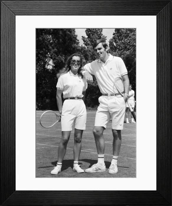 Framed Print : Pre Wimbledon at the Hurlingham Club. Unisex fashions by Fred Perry