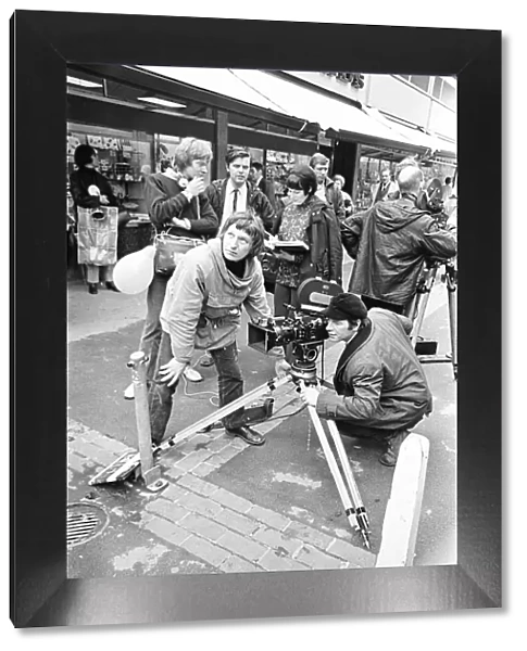 Reading Post Z Cars location film unit filming outside Woolworth in Maidenhead. May 1969