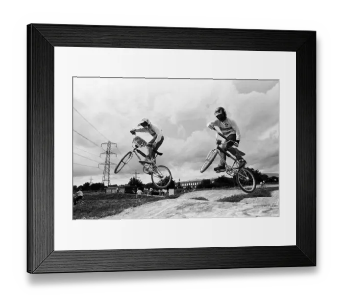 Framed Print : BMX track opens at Waterloo Meadows, Reading. 26th July 1986 Framed Print : BMX track opens at Waterloo Meadows, Reading. 26th July 1986