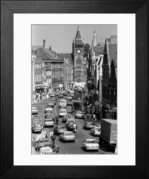 Framed Print : A view of Friar Street, Reading. 29th July 1986 Framed Print : A view of Friar Street, Reading. 29th July 1986