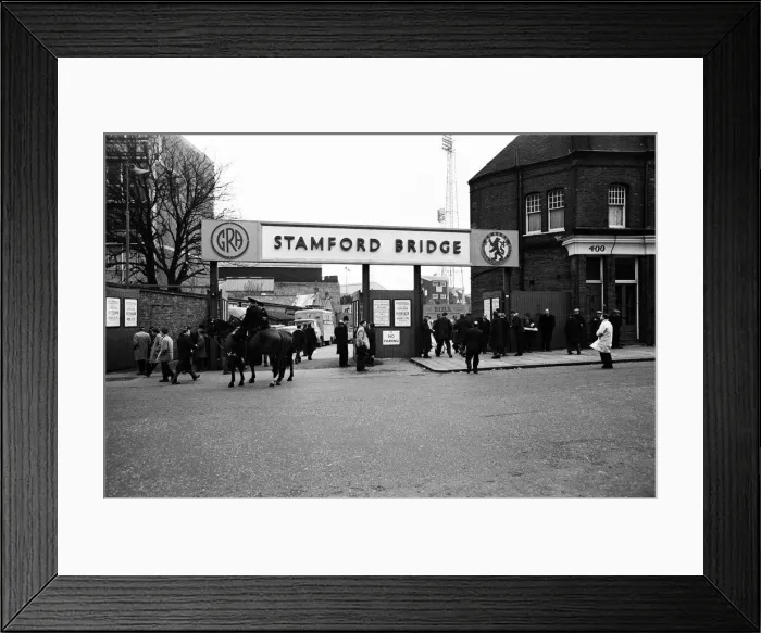 Framed Print : Scenes outside Stamford Bridge stadium on the day of a match between Chelsea v Tottenham Framed Print : Scenes outside Stamford Bridge stadium on the day of a match between Chelsea v Tottenham