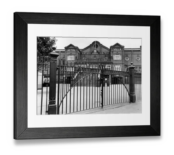 Framed Print : Exterior view of the gates of Villa Park football stadium