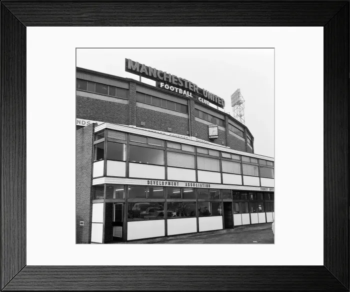 Framed Print : Exterior of Manchester United football stadium, Old Trafford. February 1968
