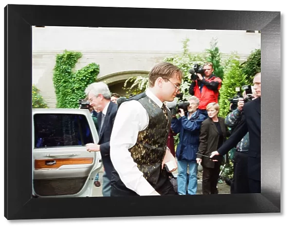 Mark Bosnich arrives for wedding to Sarah Jarret at Coombe Abbey Hotel, Coventry